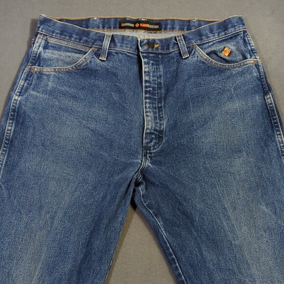 Wrangler FR Jeans Men's 36x36 Fits 36x35 Blue 13 Original Flame Resistant Denim - Picture 5 of 13